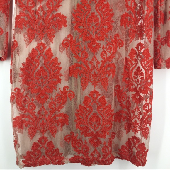 HONEY PUNCH Sheer Lace Dress Size Medium - Picture 5 of 8
